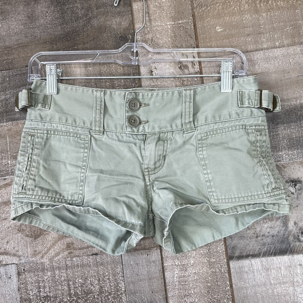 Vtg Y2K Abercrombie & Fitch Low Rise Micro Mini Shorts Sz 12 Girls Distressed